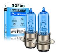 SOFOC P15D-25-1 Ampoule H6M 1 Broche 6V 25W Blanche Moto Scooter Phares Code Croisement Double Contact Plaque Frontale Motocyclette 2Pcs