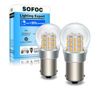 SOFOC P21W 1156 BA15S Ampoule LED 48V DC Ambré/Jaune Pour Bateau Moto Électrique etc. Clignotant Feu de Position Latéral 3014 39SMD 1000Lm Plus Brillant 2Pcs