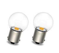 SOFOC P21W 1156 BA15S G25 Ampoule Jaune Orange Clignotant LED 6V 12V 24V Compatible avec 6-30V AC/DC 4SMD Feux de Position Latérale/Clignotant 2Pcs