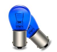 SOFOC P21W 12V 21W 1156 Feu blanc de marche arrière BA15S culot à contact unique, ergot à 180° S25 ampoule à revêtement bleu 2Pcs