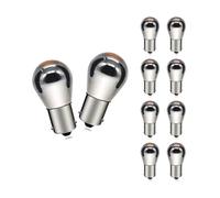 SOFOC P21W 12V 21W 1156 Feu clignotant orange BA15S culot à contact unique, ergot à 180° S25 ampoule à revêtement argenté 10Pcs
