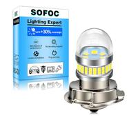 SOFOC P26S Ampoule LED 6-30V AC/DC S3 Phare Moto Blanc 2000LM 300% Plus Lumineux Qu'Halogène & Durée de Vie 10X Plus Longue 1Pcs