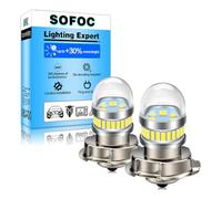 SOFOC P26S Ampoule LED 6-30V AC/DC S3 Phare Moto Blanc 2000LM 300% Plus Lumineux Qu'Halogène & Durée de Vie 10X Plus Longue 2Pcs