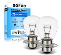 SOFOC P30D Ampoule 12V 35W Blanc Chaud Tracteur Véhicule Agricole Phare Moto 800+lm Code Croisement Double Contact Plaque 2Pcs