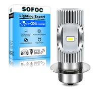 SOFOC P36S Ampoule LED Phare Moto/Voiture Blanc Froid 6500K 6V 12V 24V 6-30V AC/DC 2000LM 300% Plus Brillant Que Halogène 2SMD 1Pcs