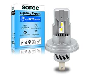 SOFOC-P45T 7000LM Ultra Brilliant Idéal pour Phares Anti-brouillard DC11-48V Pleins Feux/Codes Ventilateur Intégré 4 Puces CSP Boîtier en Aluminium 1Pc