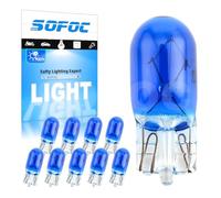 SOFOC-T10 W5W Ampoules pour voiture DRL Feu de gabarit/Feux de frein Tableau de bord/Lumières de dôme Lumière de plaque d'immatriculation Lumière de paysage 12V 5W bleu 10pcs