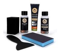 SOFOLK DEPUIS 1989 Kit Rénovation Cuir 21 COULEURS : Réparation + Peinture Cuir + Vernis pour VOLANT ou retouche de siège auto, chaise, sellerie, blouson, veste, chaussure, etc (BORDEAUX - RAL 3011)