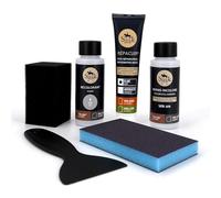 SOFOLK DEPUIS 1989 Kit Rénovation Cuir 21 COULEURS : Réparation + Peinture Cuir + Vernis pour VOLANT ou retouche de siège auto, chaise, sellerie, blouson, veste, chaussure, etc (4-GRIS)