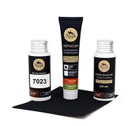 SOFOLK DEPUIS 1989 Kit Rénovation Cuir 21 COULEURS : Réparation + Peinture Cuir + Vernis pour VOLANT ou retouche de siège auto, chaise, sellerie, blouson, veste, chaussure, etc (GRIS BETON - RAL 7023)