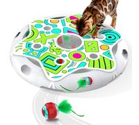 Sofolor Ensemble de jeu interactif pour chat, jouet à cache-cache avec balle pour chat activée par le mouvement, 2 jouets pour chatons cloches, jouets d'exercice pour chats adultes ennuyés d'intérieur