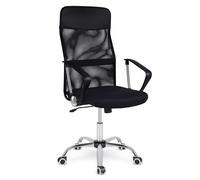 Sofotel Chaise de Bureau Chaise de Bureau Ergonomique Chaise Pivotante Mécanisme Tilt Réglable en Hauteur Accoudoirs Appui-tête Roues caoutchoutées Micromaille Tamar Noir