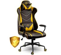 Sofotel Chaise de bureau, ergonomique, rembourrée, ergonomique, pour gamer, avec appui-tête, soutien lombaire, accoudoirs, fonction basculante, noir et jaune
