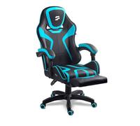 Sofotel Chaise de Jeu - Chaise de Bureau Ergonomique avec Repose-Pieds pour Gamer - Chaise de Bureau réglable pour Bureau à Domicile et Salle de Jeu - 120 kg - Noir, Bleu