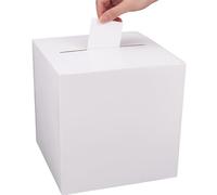 SOFPLAT Boîte à Cartes en Papier Kraft Blanc Boîte à Cartes de Mariage Boîte à Dragées en Carton Décoration de Fête avec 10 carte pour Réception de Mariage Anniversaire Remise des Diplômes Anniversair