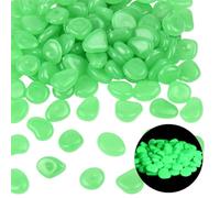SOFPLATE 1 Boîte 100 Pièces Galets Lumineux (Glow in The Dark) Pierres Lumineuses pour Aquarium Graviers pour Aquarium Pierres en Résine Lumineuses Vertes Nuggets Décoratifs pour Allée de Jardin Allé