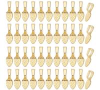 SOFPLATE 1 boîte 200 pièces Pelle Colle Sur Bélière Pendentif en Or Bélières en Alliage en Vrac Cuillère Dorée Tibétaine Coussin Plat Cabochon Breloques Connecteur de Bélières Résultats de Bijoux pour