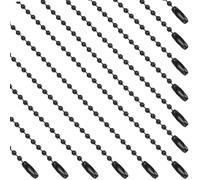 SOFPLATE 1 boîte de 100 chaînes à Billes Noires de Longueur Courte Perles Métalliques en Vrac pour la Fabrication de Bijoux Étiquettes Porte Clés Breloques et Décorations de Sacs.