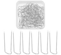 SOFPLATE 1 boîte de 100 épingles à Coudre Argentées en Forme de U Épingles Droites en Acier Inoxydable Double Blocage Aiguilles à Fourche Droites pour Tissu Quilting Couture Présentoirs de Bijoux Lois