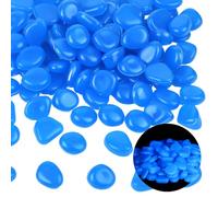 SOFPLATE 1 boîte de 100 Galets Lumineux en Résine pour Aquarium Décoration Bleue Gravier Pierres Lumineuses Accessoires D'Aménagement Paysager pour Allée Jardin Pot de Bonsaï Décoration de Plantes