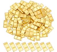 SOFPLATE 1 boîte de 100 Mini Lingots d'or (13 x 6 x 2mm) en Alliage Métallique Brillant pour la Décoration de Maisons de Poupées Jardins Féeriques Micro Aménagements Paysagers et Accessoires de Décor