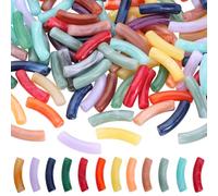 SOFPLATE 1 boîte de 100 pièces de Perles Cylindriques en Tube Acrylique en Vrac pour Bracelet Bracelet Incurvé Imitation Pierre Précieuse Colonne de Perles Coulissantes pour Bracelets de Boucle