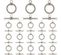 SOFPLATE 1 boîte de 120 ensembles de Fermoirs à Bascule en Argent Antique en Alliage Métallique en Vrac Extrémité OT Ronde Fermoirs de Fermeture à Barre en T Tibétain pour la Fabrication de Bijoux Bra