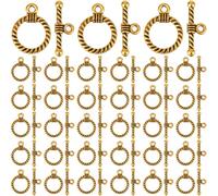 SOFPLATE 1 boîte de 120 ensembles de Fermoirs à Bascule en Or pour Bijoux Fermoirs à Bascule Fermetures de Bracelet Dorées Barre en T et Clips D'Anneau Attaches D'Extrémité de Fermoir Connecteurs en V