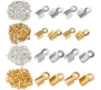 SOFPLATE 1 boîte de 1200 pièces de 3 mm et 3.5 mm D'Extrémité de Cordon Repliable Embouts à Sertir Embouts Repliables Terminateurs Sertissages Extrémités de Cordon Accessoires de Connecteur de Bijoux