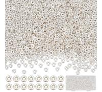 SOFPLATE 1 boîte de 1500 Perles D'Espacement à Disque Plat Argenté Heishi en Vrac Trou de 2mm Rondelles en Plastique de 6mm Perles D'Espacement Rondes Plates pour Bracelets Colliers Boucles D'Oreill