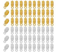 SOFPLATE 1 boîte de 160 perles D'Espacement avec Breloques Tubes Métalliques Fermoirs Texturés en Alliage Doré et Argenté Tibétain Connecteurs de Boucles Européennes Perles D'Espacement pour la Fabric