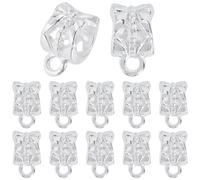 SOFPLATE 1 boîte de 160 pièces de Perles de Tube en Argent Perles en Vrac Texturées en Alliage Tibétain avec Connecteur de Boucle Liens Breloques Perle D'Espacement pour la Fabrication de Bijoux Brace