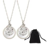 SOFPLATE 1 boîte de 2 loupes Monocle 4.5x pour Collier Pendentif Lumineux Loupe Argentée Fleur Scintillante Alliage Longue Chaîne Breloques de Lecture Accessoires pour Bijoux Colliers Pendentifs Fourn