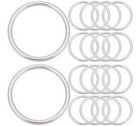 SOFPLATE 1 boîte de 20 Anneaux en Métal Robustes avec Boucle de 40mm Porte Clés Connecteurs Ronds en Fer Polyvalents Anneaux en Argent pour Quincaillerie Sacs Laisses pour Chien Macramé Projets d'art