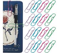 SOFPLATE 1 boîte de 20 pinces à Crayons Multifonctions en Métal de 4 couleurs Trombones en Fer Colorés en Vrac Porte Stylos Portables de Taille pour Carnet de Notes Journal Presse Papiers Fourniture