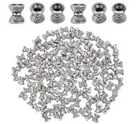 SOFPLATE 1 boîte de 200 bouchons de Perles Doubles Petits Cônes en Alliage D'Argent Bicône Tibétain Texturé Bouchons de Perles Double Face Perles D'Espacement pour la Fabrication de Bijoux Colliers Br