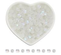 SOFPLATE 1 boîte de 200 Perles en Verre de Cristal de Pierre de Lune de 6mm Perles Rondes en Verre Transparent Verres Transparents Perles de Sirène en Cristal en Vrac pour la Fabrication de Bijoux Co