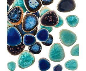 SOFPLATE 1 boîte de 200g de Morceaux de Mosaïque Cassés en Porcelaine Carreaux de Mosaïque en Forme de Larme Style Chinois Pièces de Mosaïque Irrégulières en Vrac pour Bricolage Assiettes Pots de Fleu