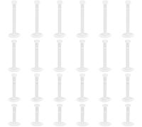 SOFPLATE 1 boîte de 24 pièces de 4 Styles de Boucles d'oreilles en Acrylique Transparentes Clous d'oreilles pour Cartilage à Dos Plat Transparents et Invisibles pour Piercing Helix Tragus Accessoires