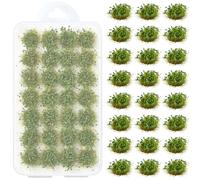 SOFPLATE 1 boîte de 28 touffes D'Herbe Verte Miniatures en Plastique pour Maquettes de Chemin de Fer Buissons Arbustes Plantes Artificielles pour Aménagement de Train Diorama Décoration de Table de Sa