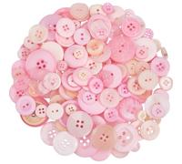 SOFPLATE 1 boîte de 300 Boutons Roses Assortis en Résine Forme Ronde Multicolore à Dos Plat 4 et 2 Trous pour Travaux Manuels Couture Vêtements Jupes Pulls Décoration Artistique