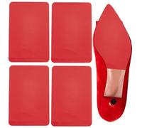 SOFPLATE 1 boîte de 4 patins Antidérapants pour Chaussures Semelles de Protection Rouges en Silicone Rectangulaires Opaques Semelles de Remplacement Auto Adhésives pour Talons Femmes Baskets Hommes Ad