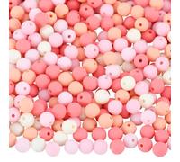 SOFPLATE 1 boîte de 500 perles Acryliques Couleur Bonbon Rondes Givrées en Vrac 8mm Boules en Plastique Pastel Mat Mélange Gomme Perles D'Espacement en Vrac pour la Fabrication de Bijoux Bracelets Col