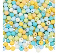 SOFPLATE 1 boîte de 500 perles Rondes en Acrylique Givrées en Vrac de 8mm Couleur Bonbon Boule en Plastique Acrylique en Silicone Pastel Mat Perles D'Espacement en Vrac pour la Fabrication de Bijoux B
