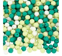 SOFPLATE 1 boîte de 500 perles Rondes Mates de 8mm en Plastique Vert Givré Pastel Mat Mélangé Bubblegum Perles D'Espacement en Vrac pour Bracelets Colliers Boucles D'Oreilles Fabrication de Bijoux Fou