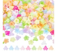 SOFPLATE 1 boîte de 500 pièces de 10 Couleurs de Perles de Fleur en Acrylique Perles de Fleur en Cristal en Vrac 5 pétales de Lys Cloche Tulipe Fleurs en Vrac Perles D'Espacement de Trompette Florale