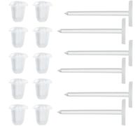 SOFPLATE 1 boîte de 500 tiges de Boucles D'Oreilles en Plastique Transparentes Épingles de Boucles D'Oreilles Plates avec Écrous D'Oreille Petites Tiges de Boucles D'Oreilles Rondes Invisibles pour la