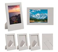 SOFPLATE 1 boîte de 6 cadres Photo Blancs 2x3 mini Cadres Photo Rectangulaires en Plastique avec Passe Partout Légers en Vrac pour Photos de Famille Œuvres D'Art Affichage Mural Décoration de Fête Vac
