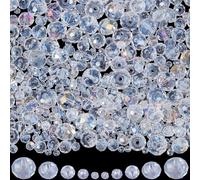 SOFPLATE 1 boîte de 600 perles à Facettes en Rondelles de Verre Transparent de 2/4/6/8/10mm de Diamètre Petites Perles D'Espacement Plates et Rondes en Cristal de Couleur AB pour la Fabrication de Bij