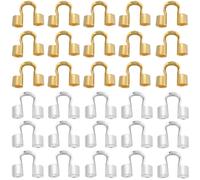 SOFPLATE 1 boîte de 600 protections de Fil en Forme de U pour Bijoux Boucles de Protection en Laiton Petits Fils à Double Trou Protecteurs de Fil pour la Fabrication de Bijoux Colliers Bracelets Perle
